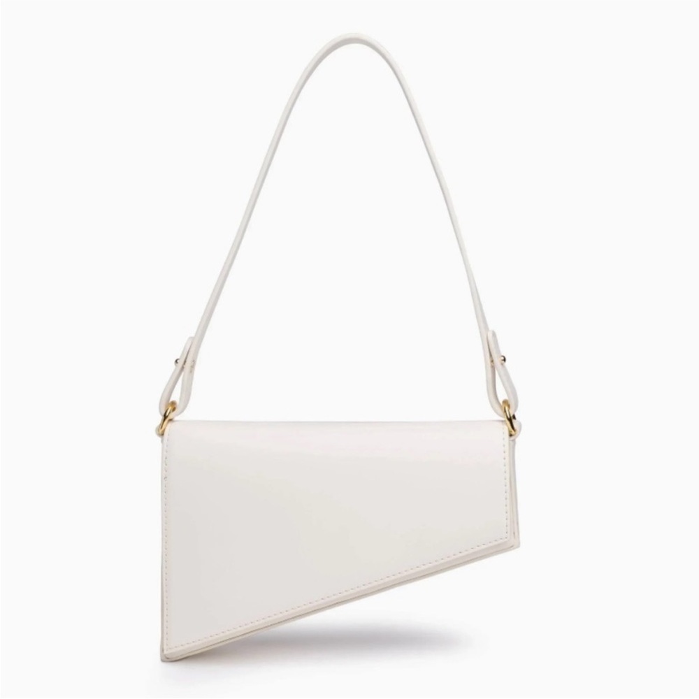 Aupen- Ivory Structured purpose Asymmetrical Shoulder Purse